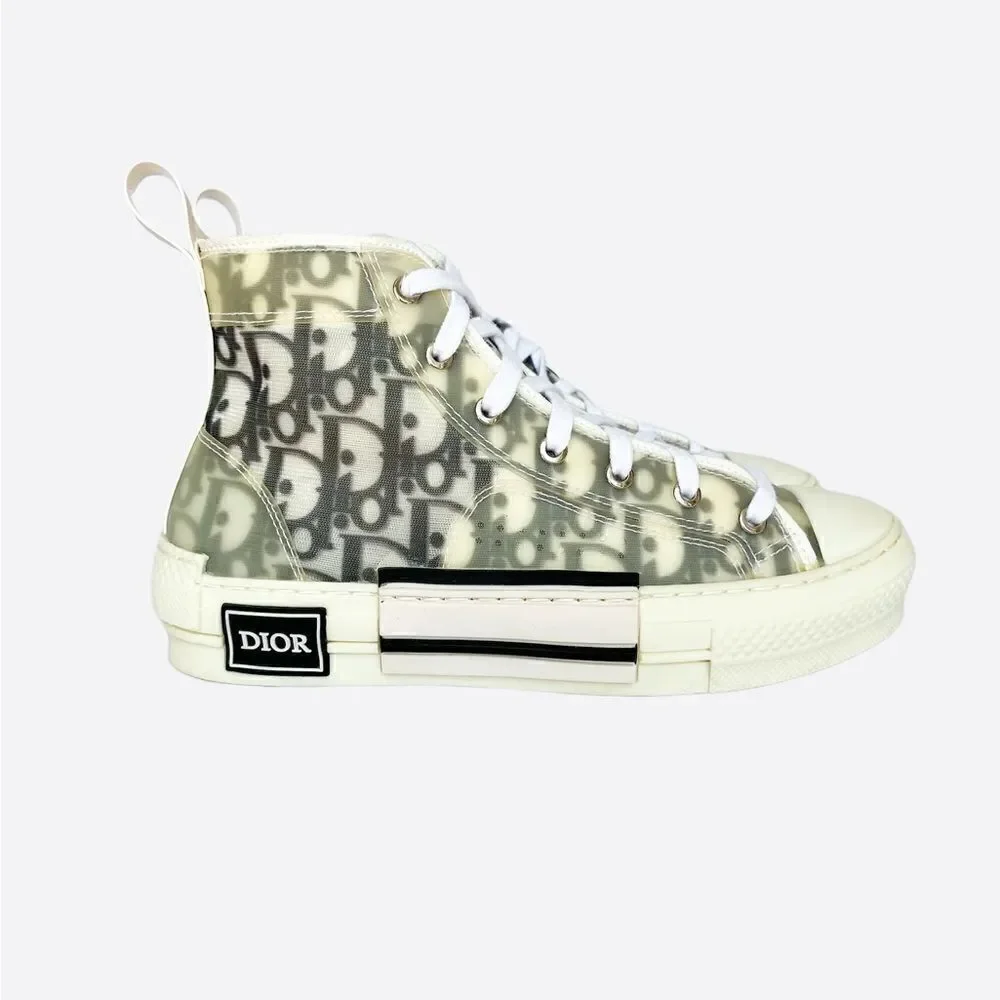 Dior Oblique Black & White B23 High Top Sneaker - Picture 4 of 14